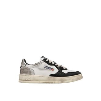 Autry Vintage Leren Sneakers in Wit- Zwart- Zilver - Heren - Sneakers - Veelkleurig - 43 EU - Katoen - Schoenen