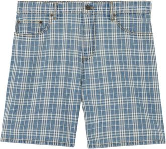 Burberry Check Denim Shorts