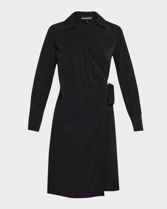 Emporio Armani Diamond Jacquard Wrap Shirtdress