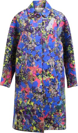 Erdem Erdem Bonnie Printed Coat in Blue Neoprene