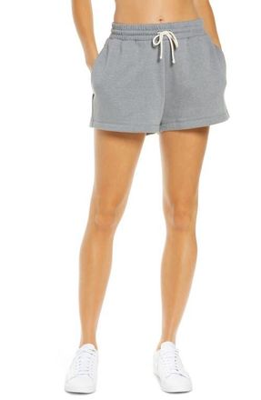 Zella Cali Fleece Shorts in Light Grey Heather at Nordstrom, Size Medium