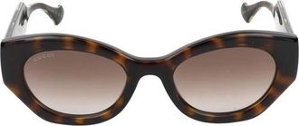 Gucci Sunglasses, female, Brown, Size: 52 MM Crystal Brown Sunglasses Havana Style