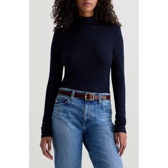 AG - Adriano Goldschmied Chels Ribbed Turtleneck Sweater in Deep Trenches at Nordstrom, Size X-Large