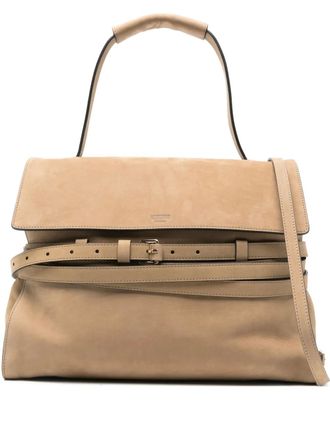 Moschino belted leather tote bag - women - CALFSKIN/Cotton - One Size - Neutrals