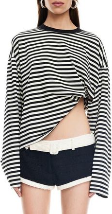 Lioness Bloom Stripe Top in Onyx Stripe at Nordstrom, Size X-Small