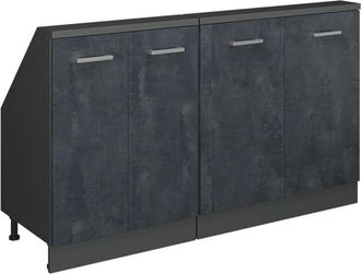 Vicco Conjunto De Armarios Para Techo Inclinado Rion, Hormig&oacute;n Negro/antracita, Lote De 2, Vicco