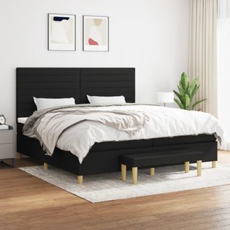 vidaXL Vidaxl - Cama Box Spring Con Colch&oacute;n Tela Negro 200x200 Cm