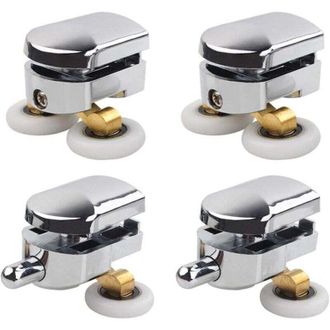 OEM Rodillo Para Puerta De Ducha, 4 Rodillos Dobles Para Puerta De Ducha, Rodillos Para Puertas Correderas, Ruedas De Repuesto Para Mamparas De Ducha Con 