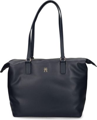 Tommy Hilfiger logo-plaque tote bag - women - Recycled Polyester/Polyurethane - OS - Blue