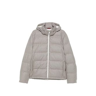 Brunello Cucinelli Houndstooth-pattern Quilted Jacket