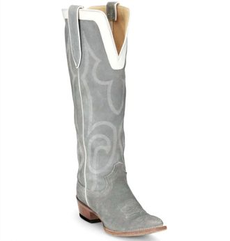 Justin Womens Verlie 17 Medium Round Toe Boot In Grey
