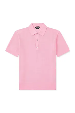 Tom Ford Silk and Cotton-Blend Piqu&eacute; Polo Shirt