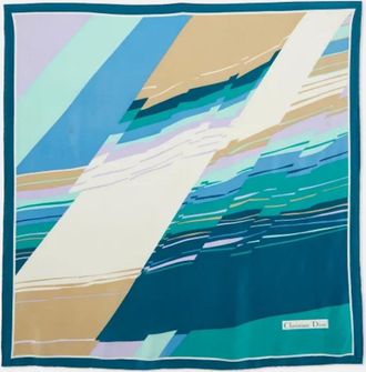 Dior Pre-owned Scarves, female, Blue, Size: ONE SIZE Pre-owned Silk scarves