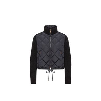 Moncler Moncler Cotton Blend Padded Zip-up Cardigan, Women, Blue, Size: Xl