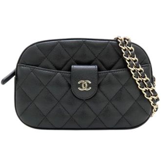 Chanel Pre-owned Vintage Schoudertas - Dames - Pre-owned - Zwart - Maat: ONE Size Leer