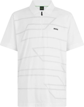 HUGO BOSS Polo van katoen met rits - Heren - Polos - Wit - XS - Katoen - Tops