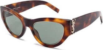 Saint Laurent Groene Havana Zonnebril Rand Model 2301 - Dames - Zonnebrillen - Bruin - ONE Size - Accessoires