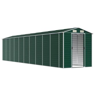 Berkfield Home Garden Shed Green 191x895x198 cm Galvanised Steel | Size: 191 x 895 x 198 cm