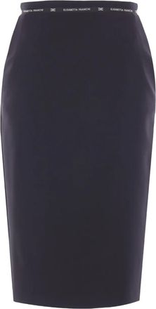 Elisabetta Franchi Gonna midi con logo - Nero
