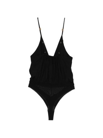 Elisabetta Franchi V-Neck Silk Bodysuit - Black