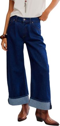 Free People Alia Cuffed High Waist Wide Leg Jeans in Hawthorne at Nordstrom, Size 26