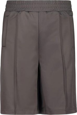 Palm Angels Back Curved Logo Track Shorts - Heren - Korte Broeken - Grijs - M - Polyester - Korte Broeken