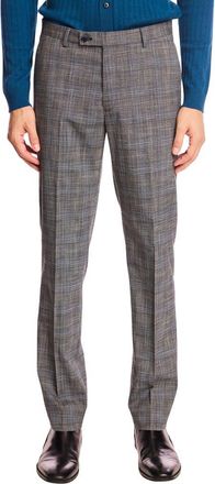 Paisley & Gray Downing Slim Fit Flat Front Plaid Dress Pants in Blue Black Plaid at Nordstrom Rack, Size 40 X 32