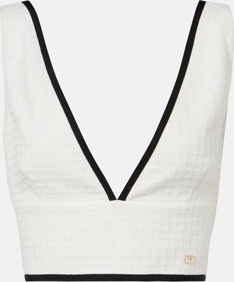 Valentino Cotton tweed crop top