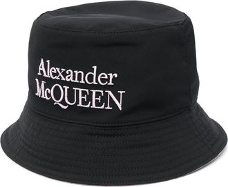 Alexander McQueen Logo Embroidery Bucket Hat Black 735460-4419Q-1071
