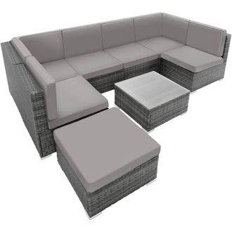 TecTake Garden Furniture Venice in Grey | Size: Large