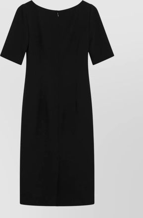Dolce & Gabbana virgin wool square neck short sleeve midi dress