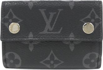 Louis Vuitton Black Coated Canvas Wallet (Bi-Fold) (Pre-Owned)