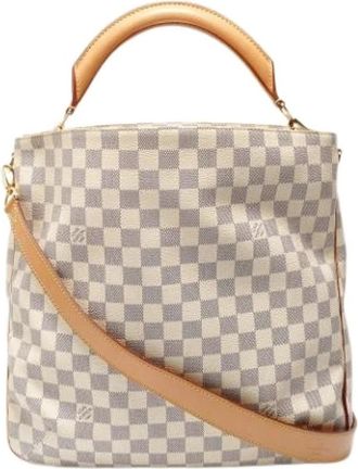 Louis Vuitton Pre-owned Handbags, female, White, Size: ONE SIZE Pre-owned Damier Azur Shoulder Bag