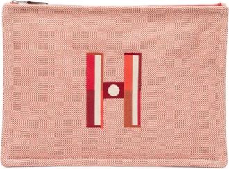 Herm&egrave;s Pre-owned Clutches, female, Red, Size: ONE SIZE Pre-owned Canvas Clutch