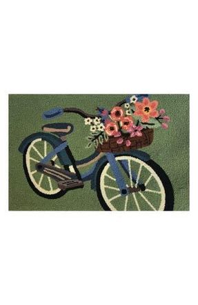 R16 Home Blossom Bike Indoor/Outdoor Doormat in Fern Green at Nordstrom Rack