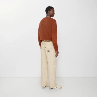 Burberry Wide-Leg Cotton Jeans - Ecru