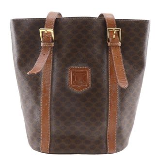 Celine Macadam Brown Pvc Tote Bag (Pre-Owned)