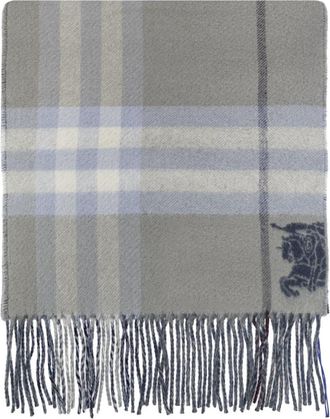 Burberry Bufanda de cachemira con cuadros en contraste - Accessories - unisex - Azul - ONE SIZE