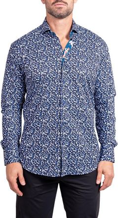 Maceoo Einstein Stretch Ascension Contemporary Fit Button-Up Shirt in Blue at Nordstrom, Size 5