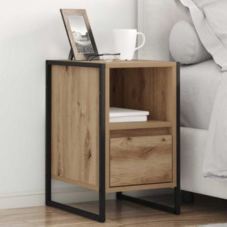 vidaXL vidaXL Comodino Rovere Artigianale 39,5 x 30 x 50 cm Legno multistrato