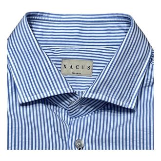 Xacus Formal Shirts, male, Blue, Size: XL 748Ml Seersucker Shirt