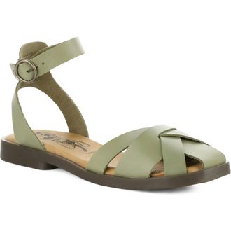 FLY London Alli Ankle Strap Fisherman Sandal in Smog at Nordstrom, Size 10-10.5Us