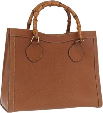 Gucci Pre-owned Handbags, female, Brown, Size: ONE SIZE Pre-owned Vintage Leather Handbag
