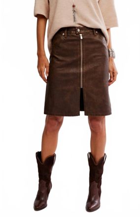 Free People Sycamore Vegan Midi Skirt In Rusty