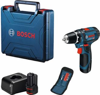 Bosch GSR 12V-15 Avvitatore a Batteria 12V con 2 Batterie 2,0Ah - Compatto 15 Nm