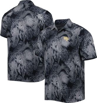 Tommy Bahama Mens Tommy Bahama Black Wake Forest Demon Deacons Coast Luminescent Frond IslandZone Button-Up Camp Shirt at Nordstrom, Size X-Large