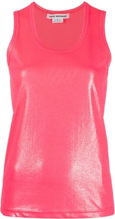 Junya Watanabe high-shine short-sleeve top - women - Polyester - S - Pink