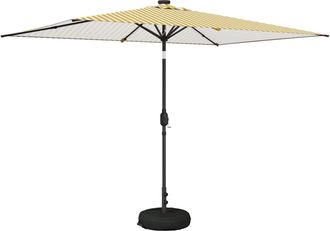 vidaXL Parasol De Jard&iacute;n Con Luces Led Y Base 200 X 300 Cm Poli&eacute;ster Vidaxl