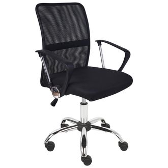 Beliani Silla De Oficina De Escritorio Giratoria Ajustable En Altura Tapicer&iacute;a De Malla Negro Best