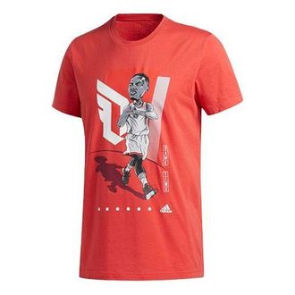 adidas Basketball Sports Round Neck Short Sleeve Red FT8837